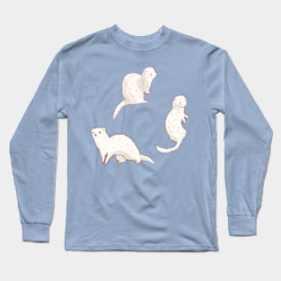 White Ferrets illustration Long Sleeve T-Shirt